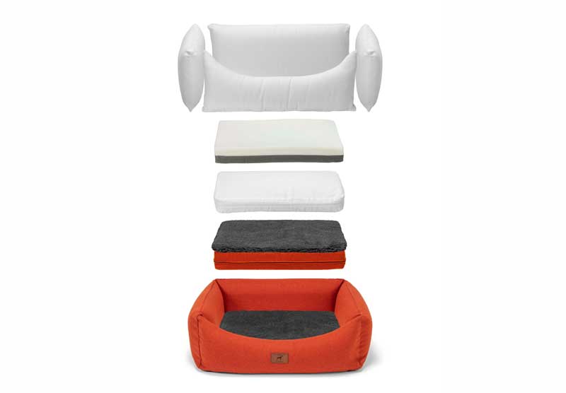 Fire Orange Classic Dog Bed