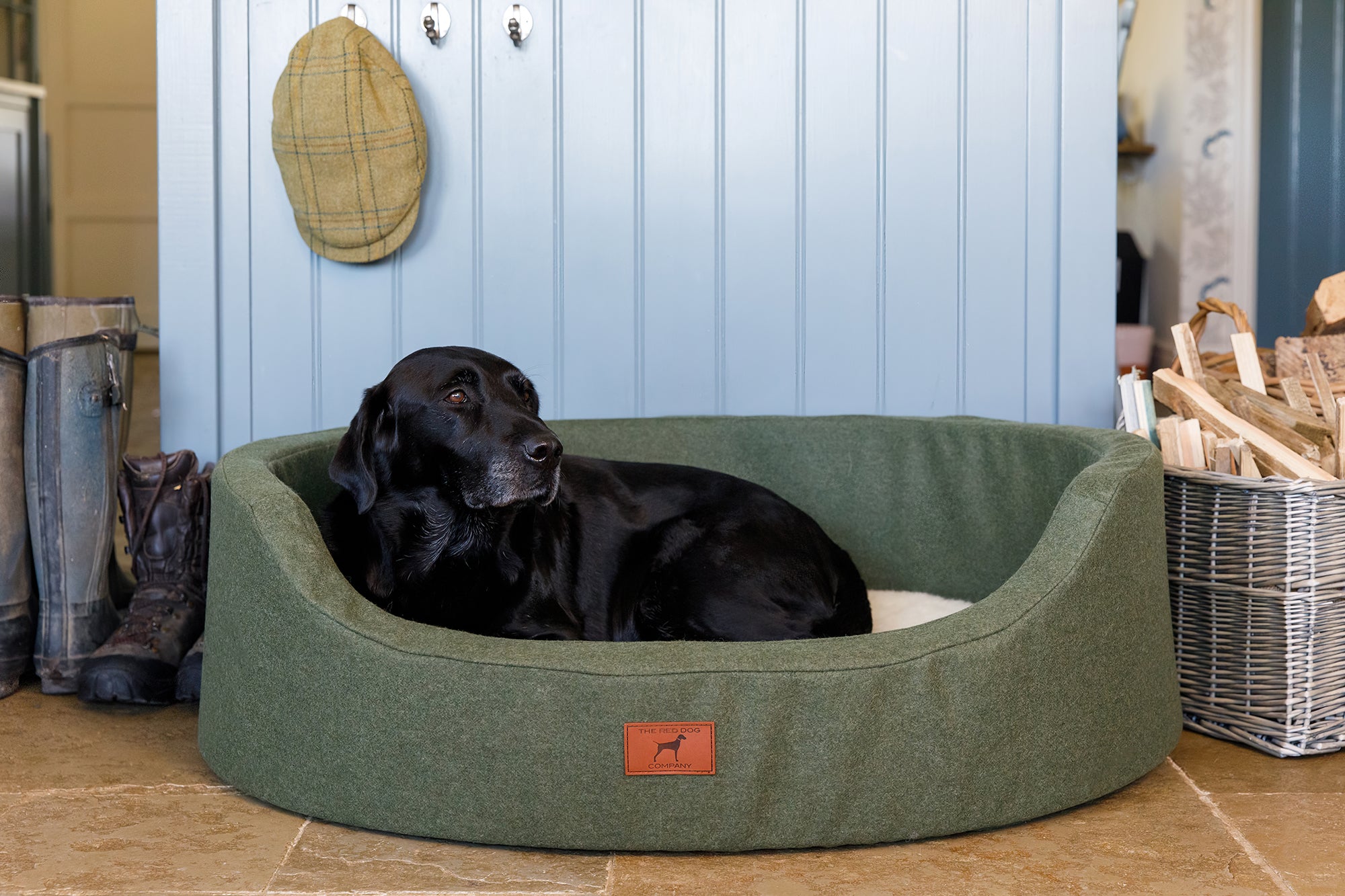 Willow Green Oval Dog Bed
