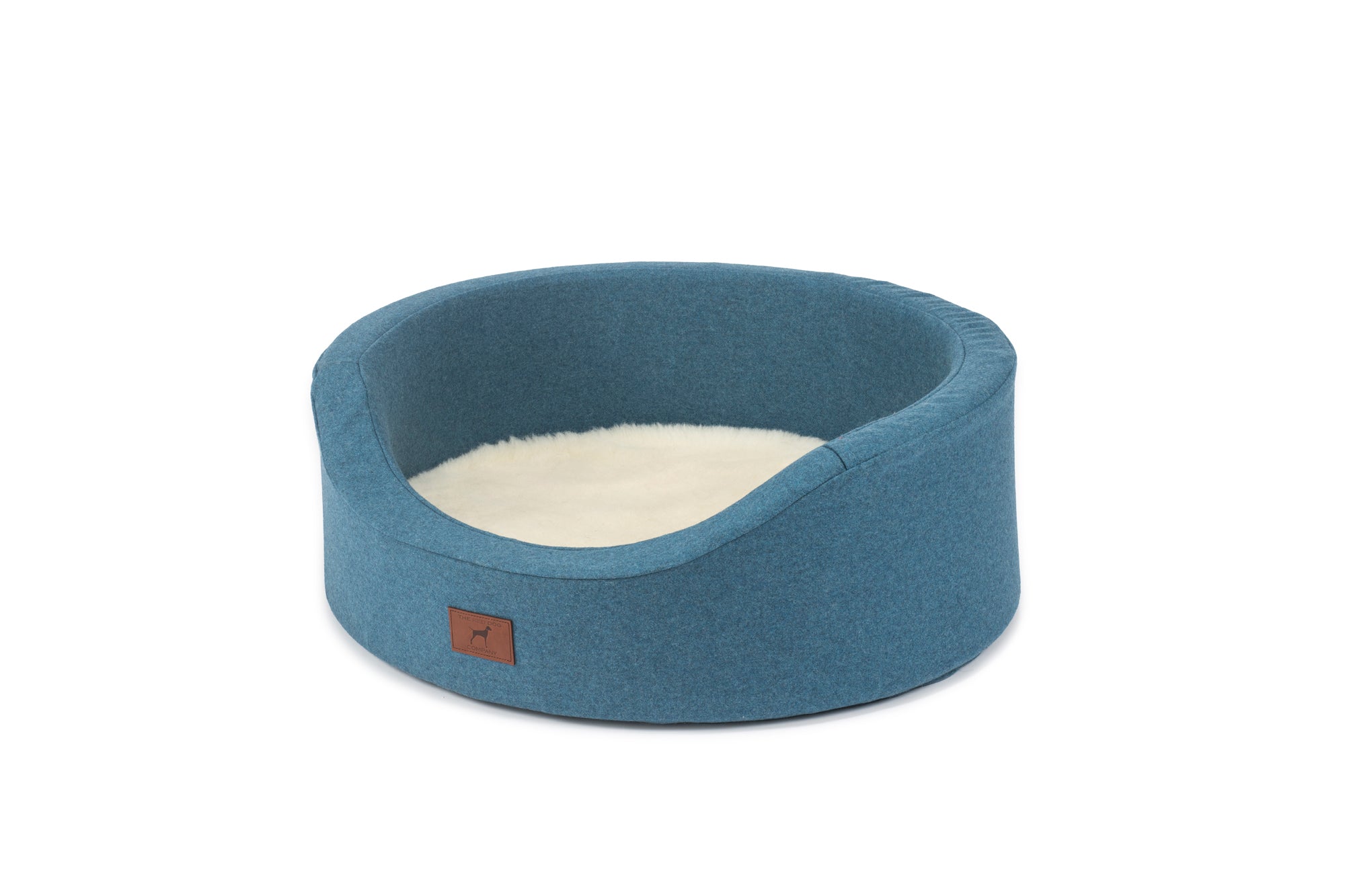 Cerulean Blue Oval Dog Bed