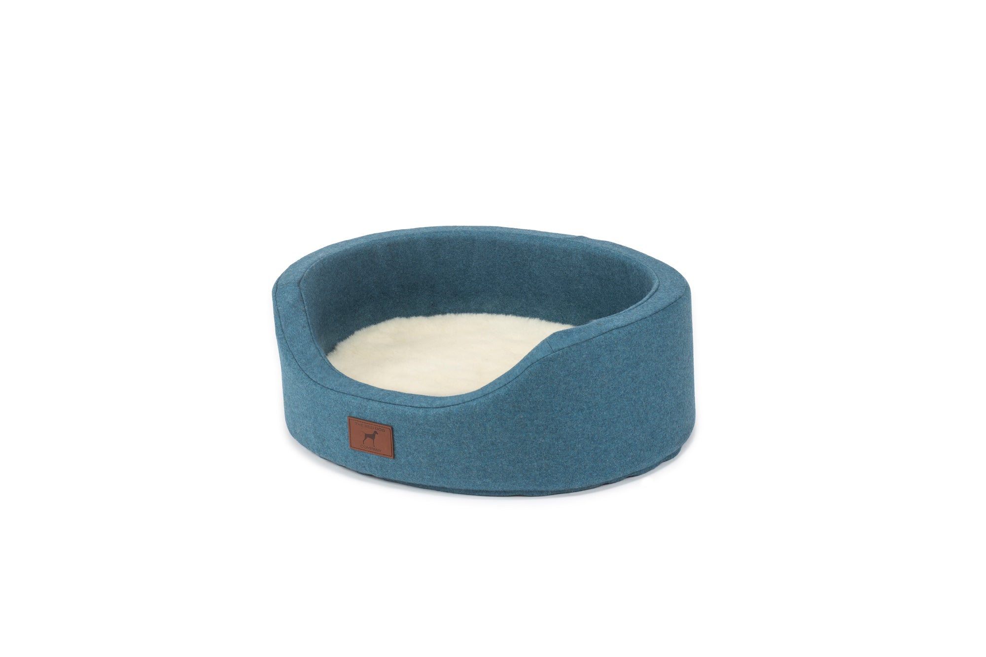Cerulean Blue Oval Dog Bed