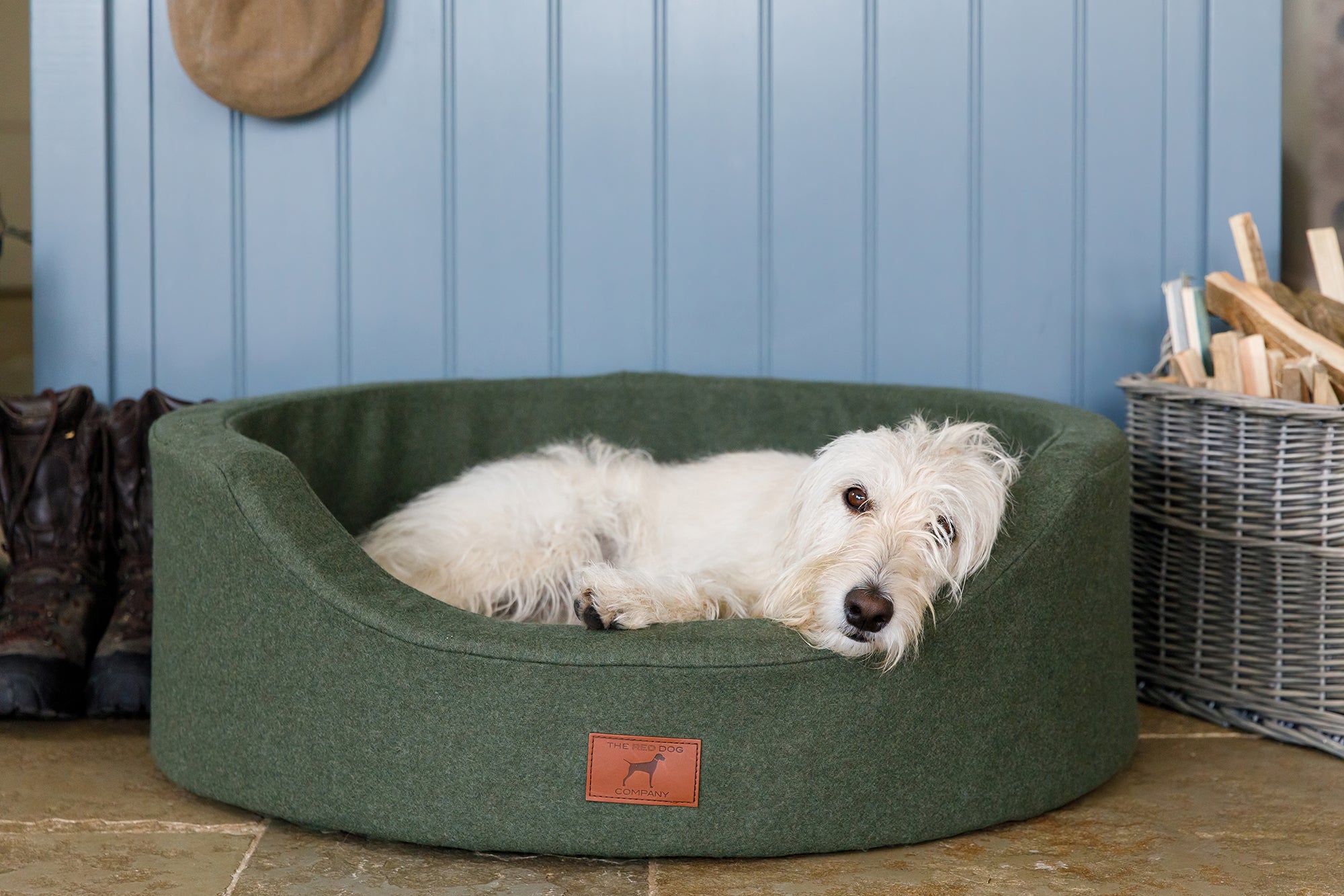 Willow Green Oval Dog Bed