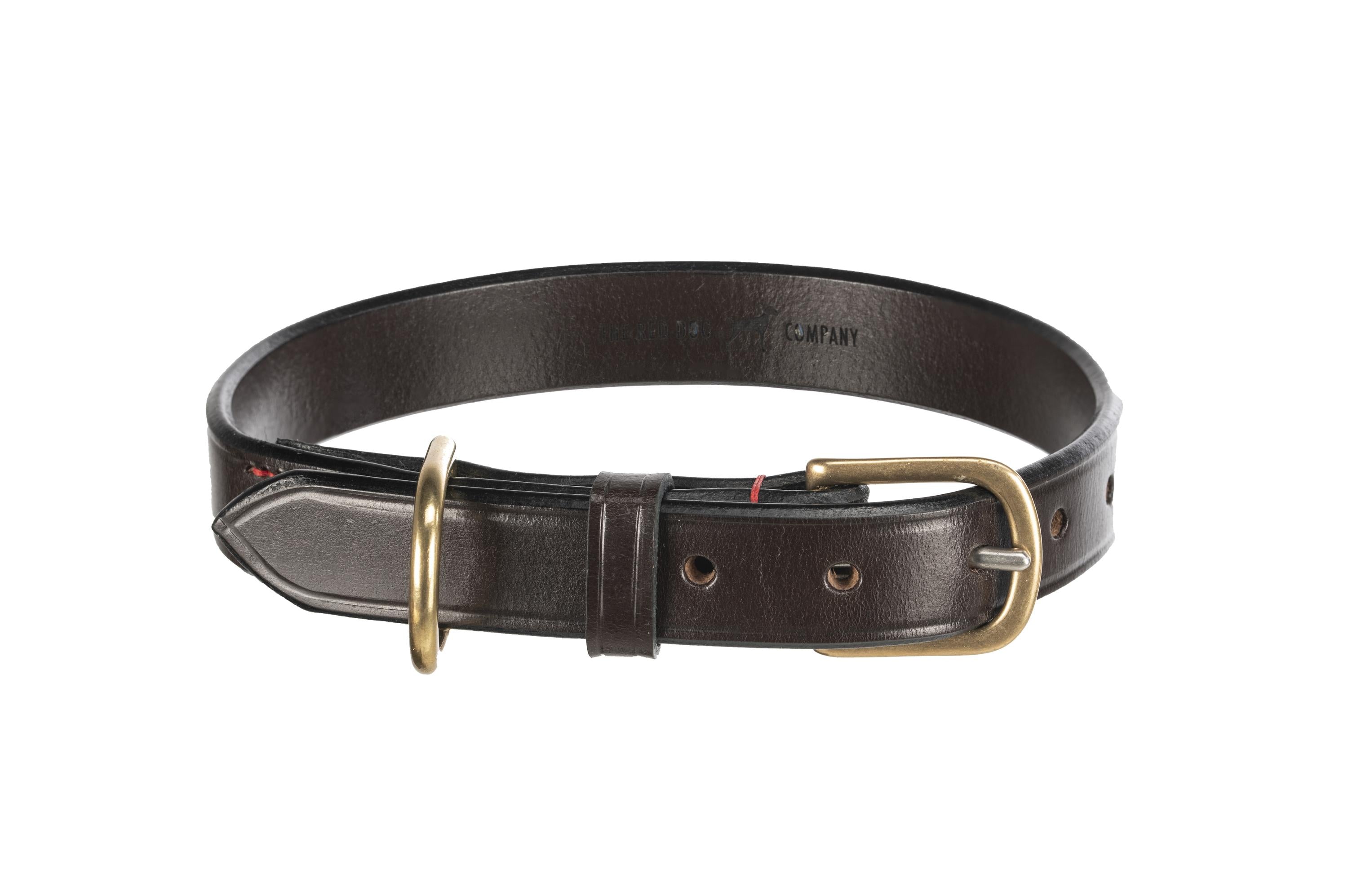Dark Brown Stirrup Leather Dog Collar