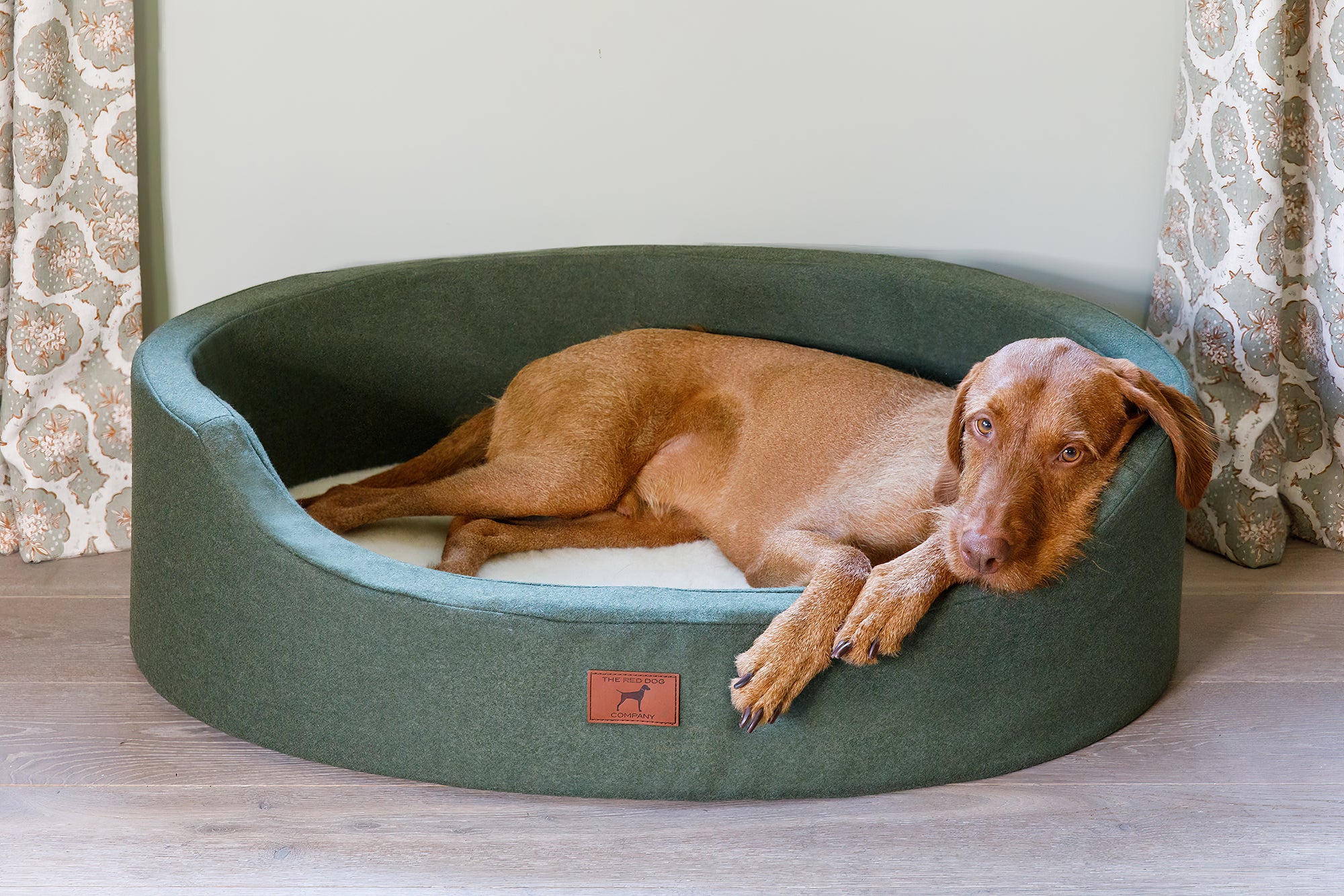 Willow Green Oval Dog Bed