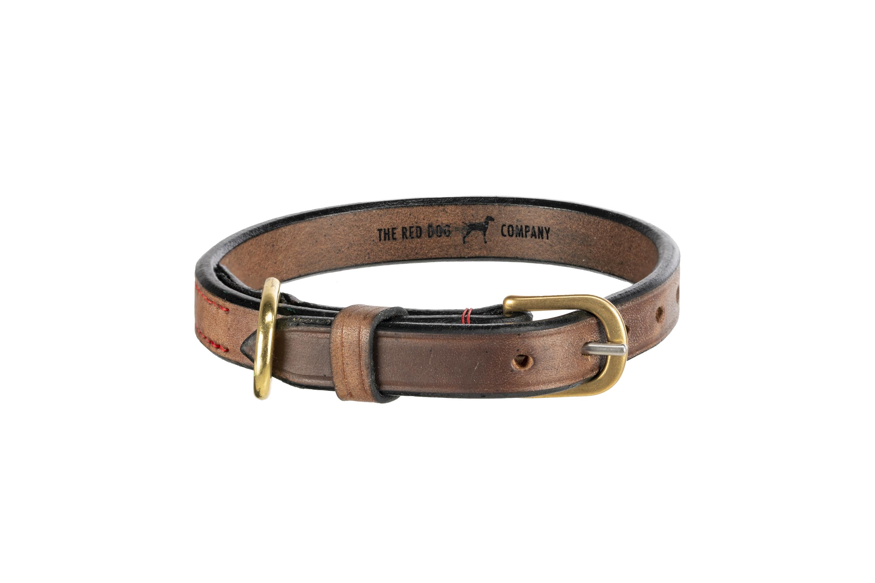 Oak Bark Leather Dog Collar