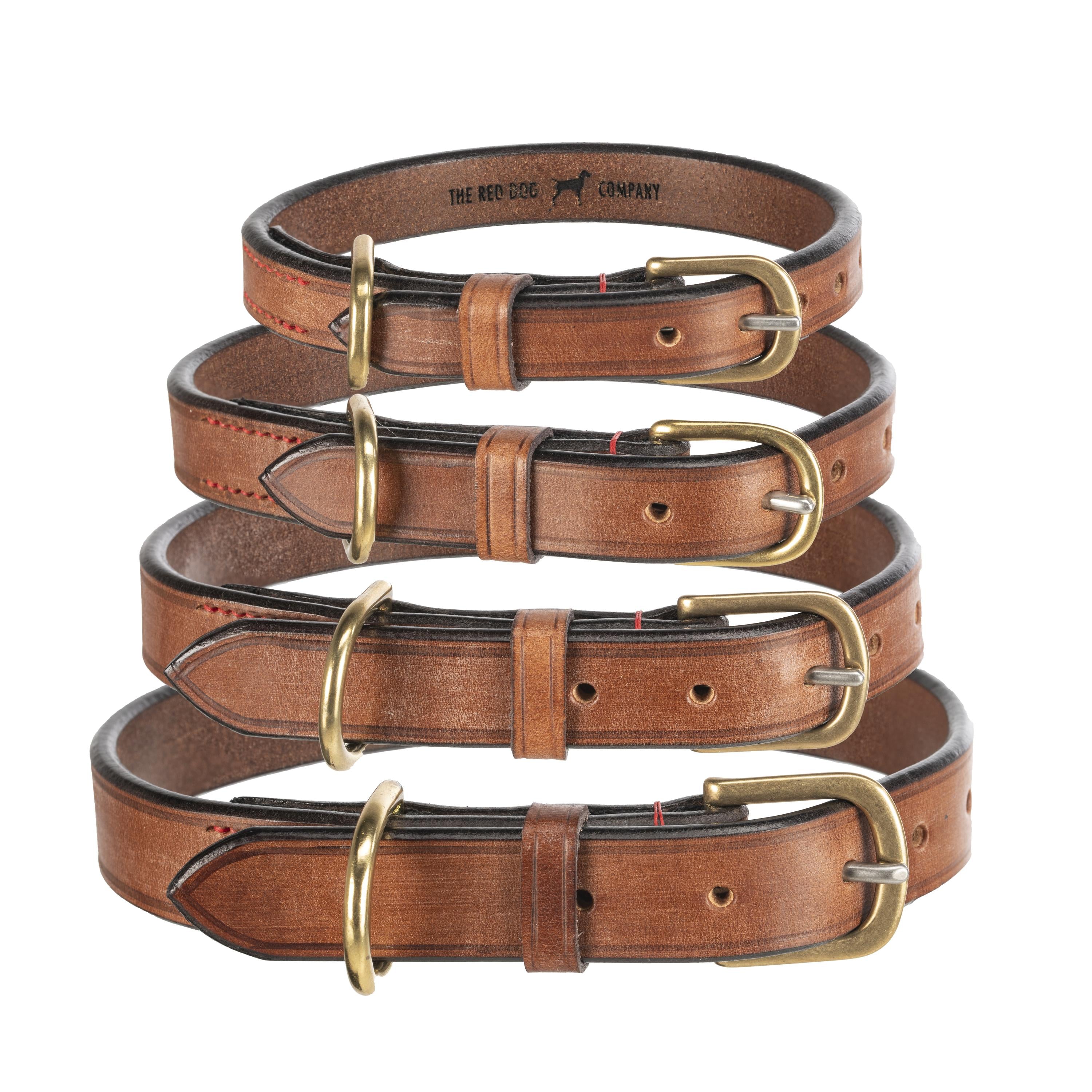 Tan Rein Back Leather Dog Collar