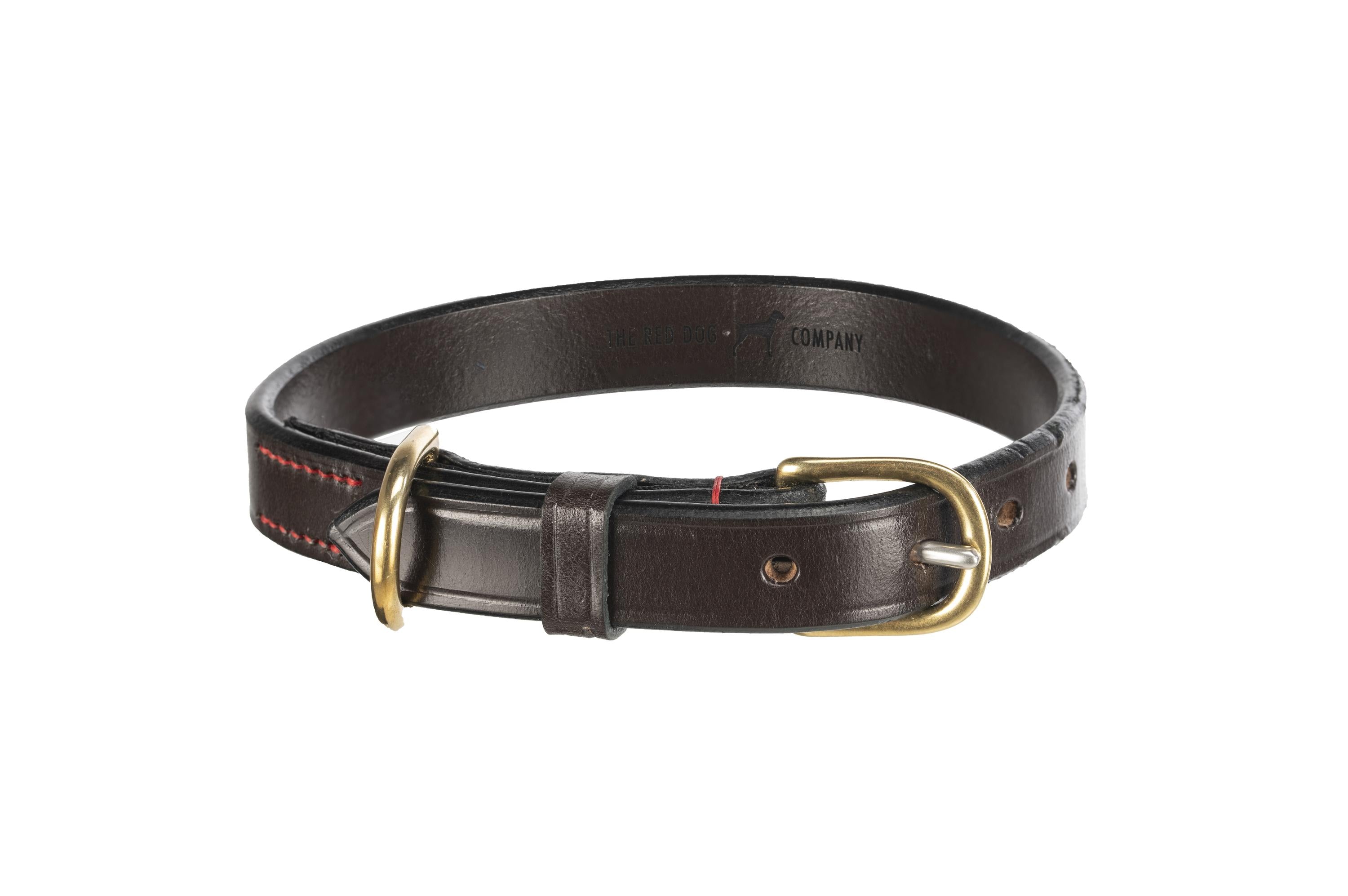 Dark Brown Stirrup Leather Dog Collar