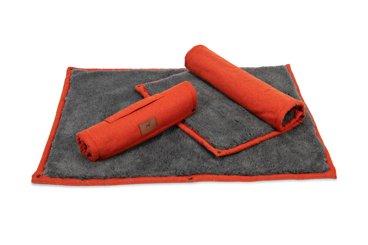 Fire Orange Dog Roll Mat