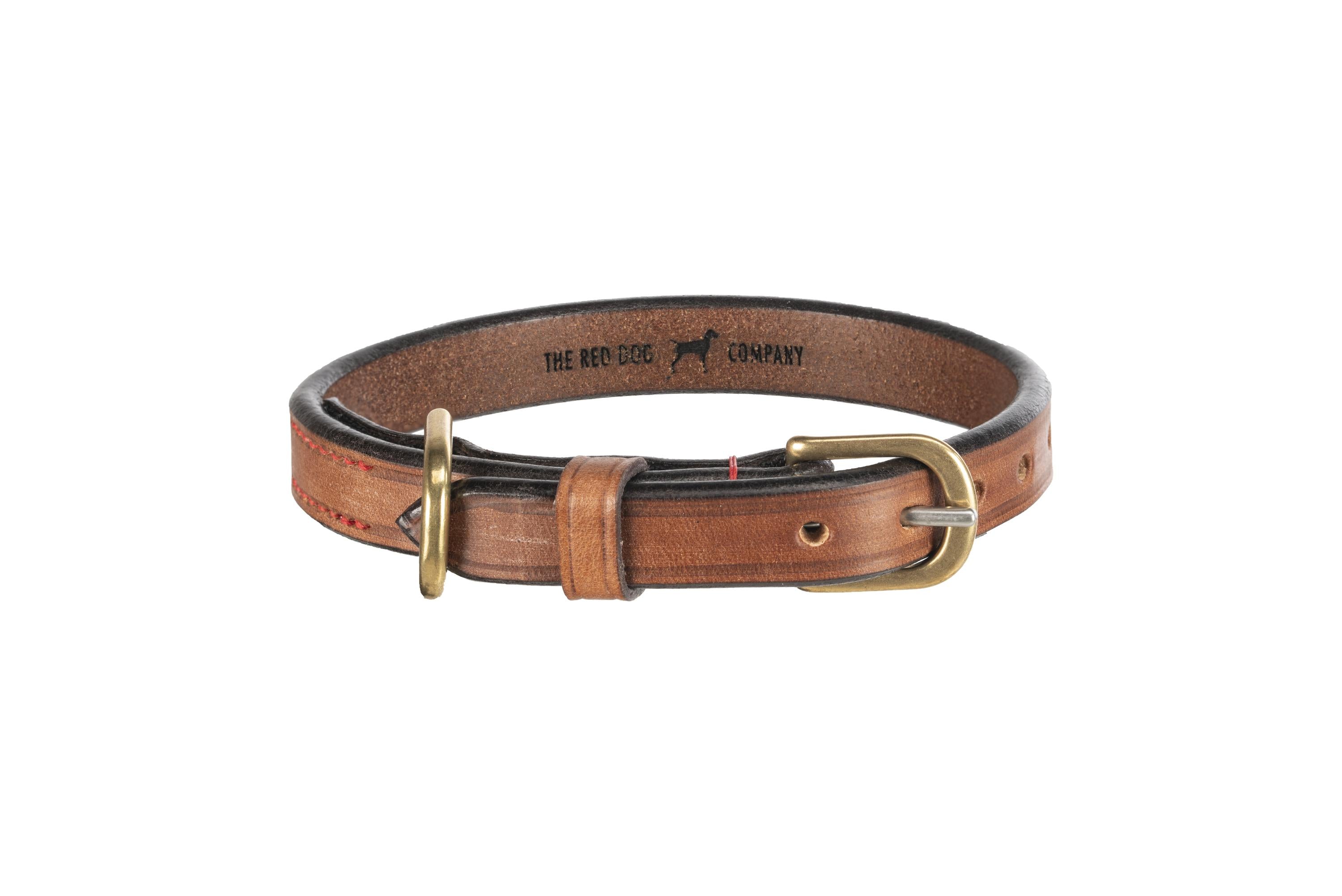 Tan Rein Back Leather Dog Collar