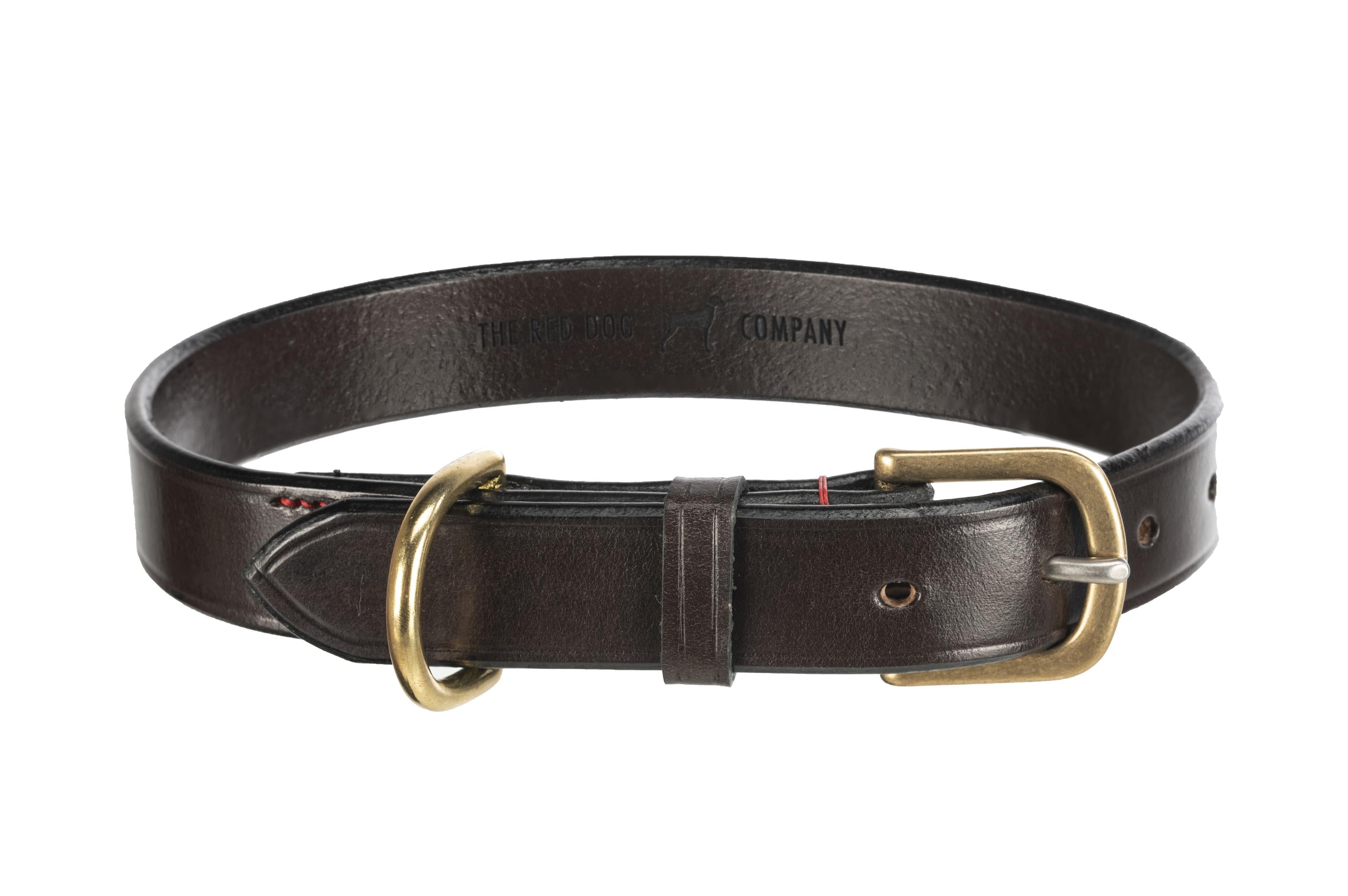 Dark Brown Stirrup Leather Dog Collar