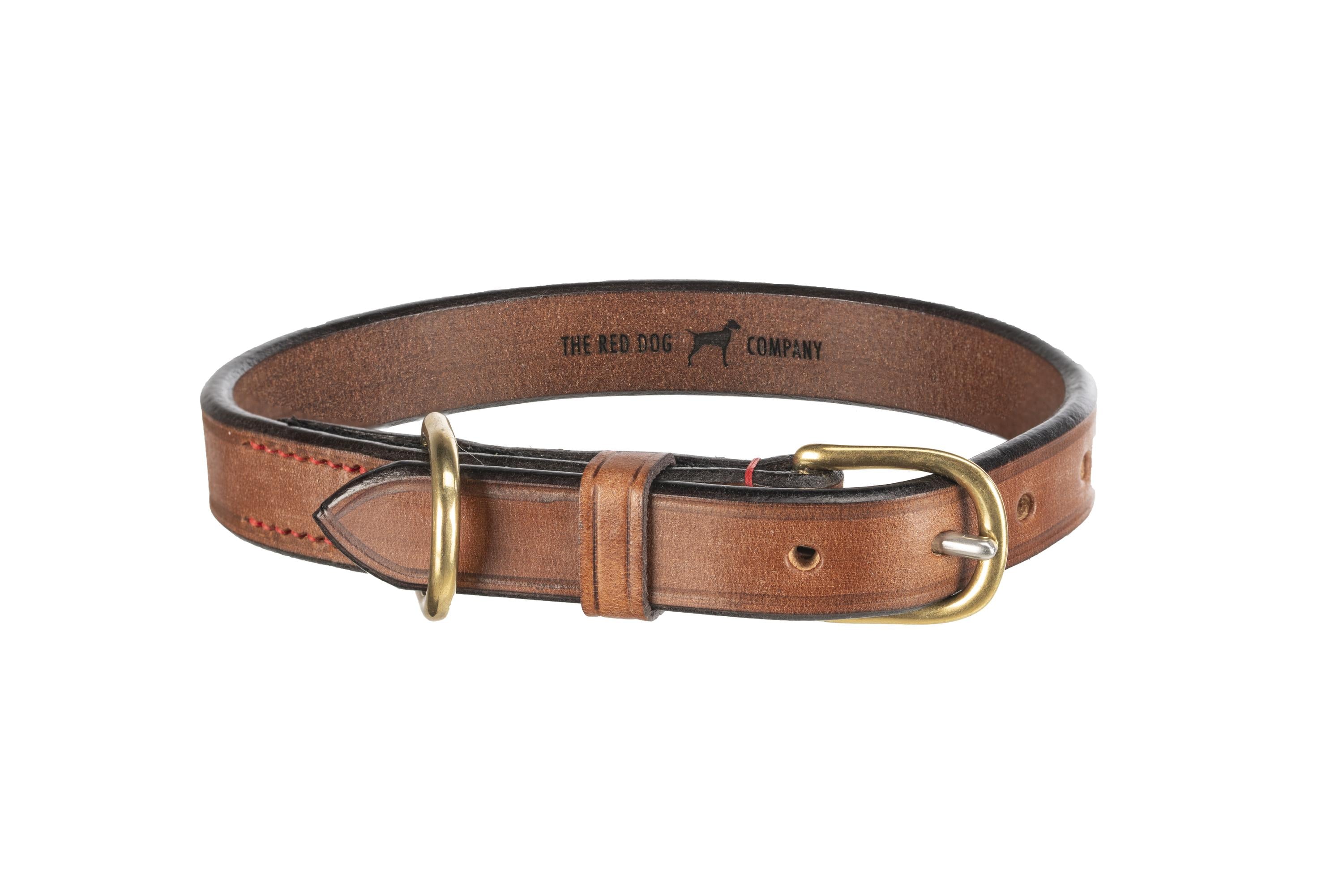 Tan Rein Back Leather Dog Collar