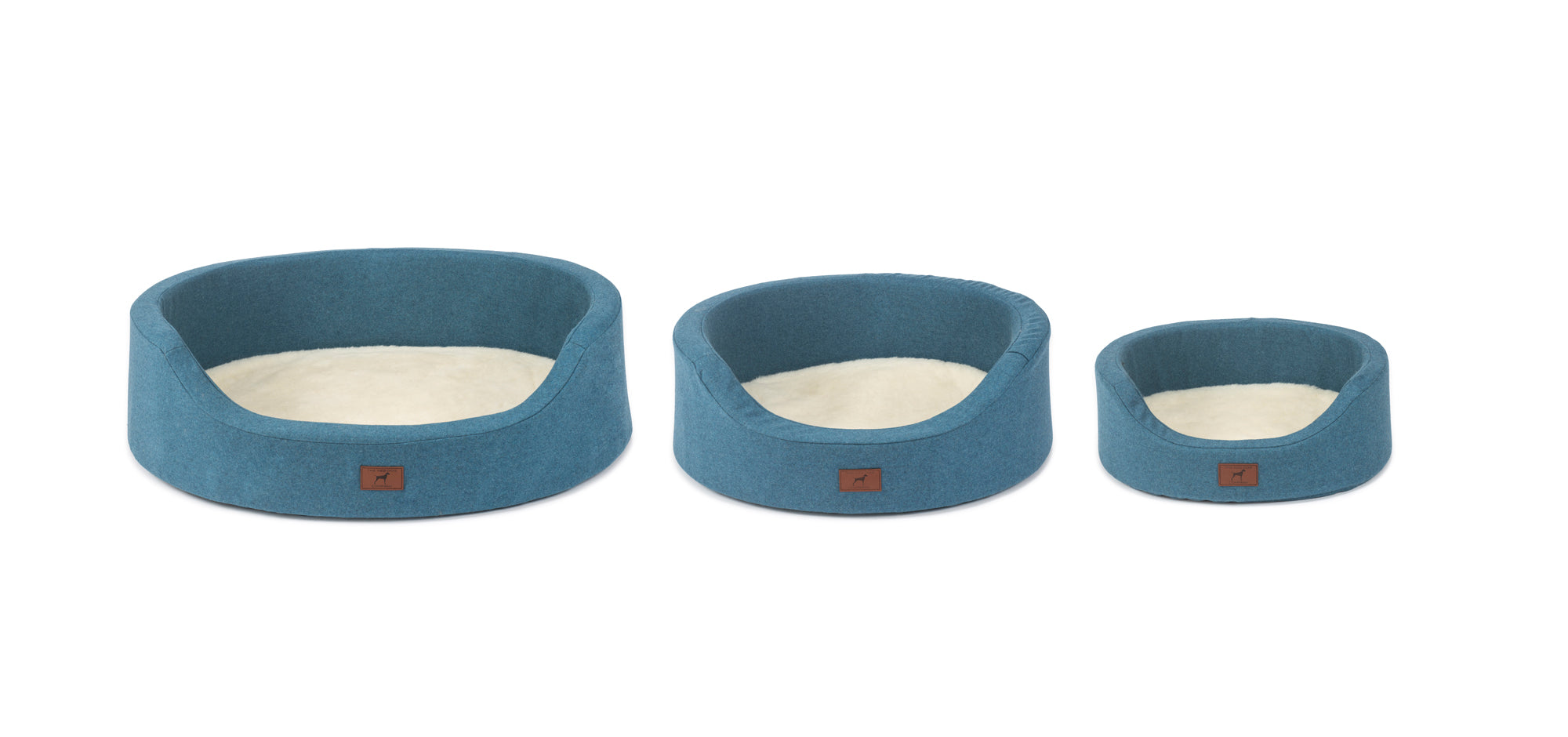 Cerulean Blue Oval Dog Bed