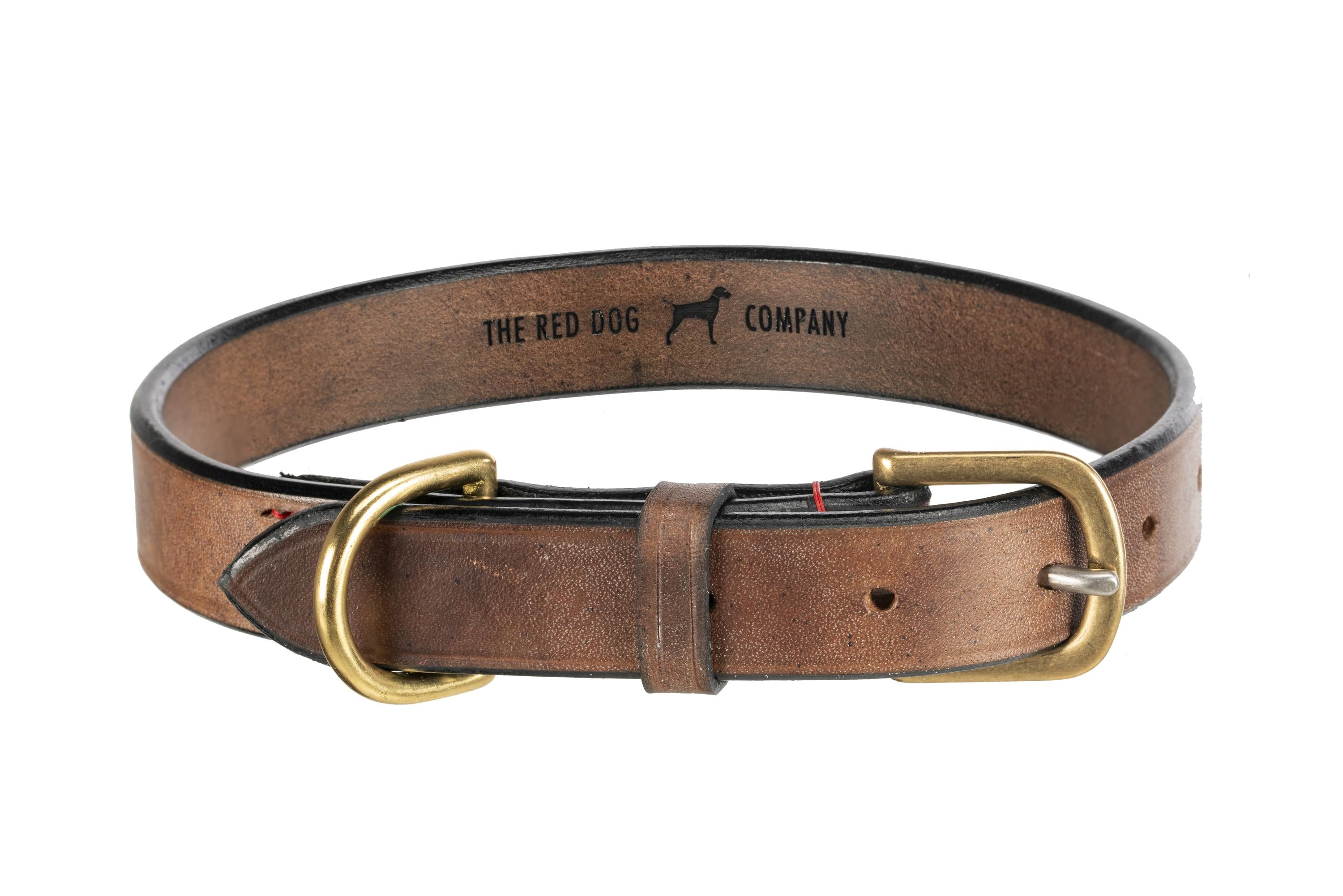 Oak Bark Leather Dog Collar