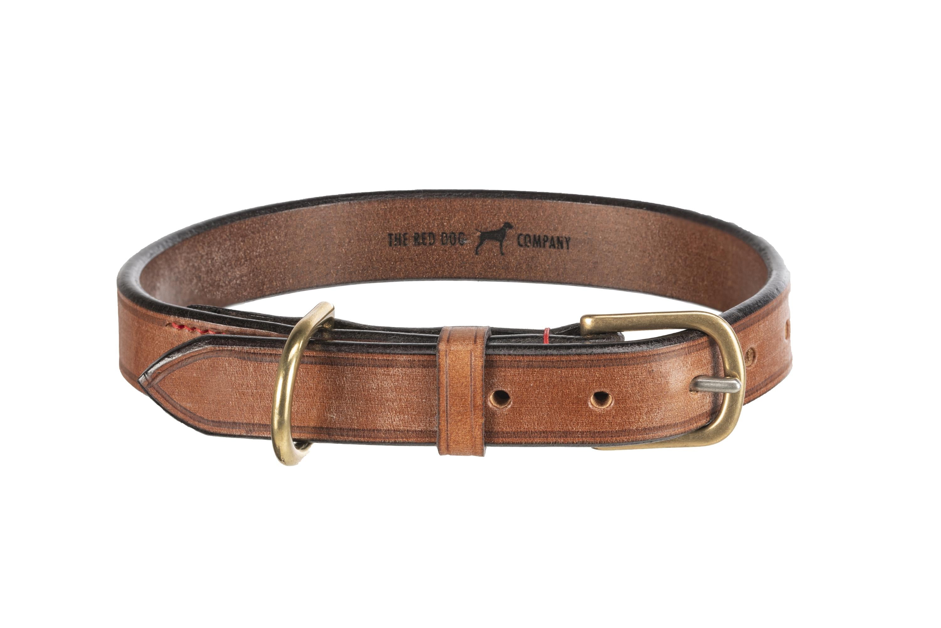 Tan Rein Back Leather Dog Collar