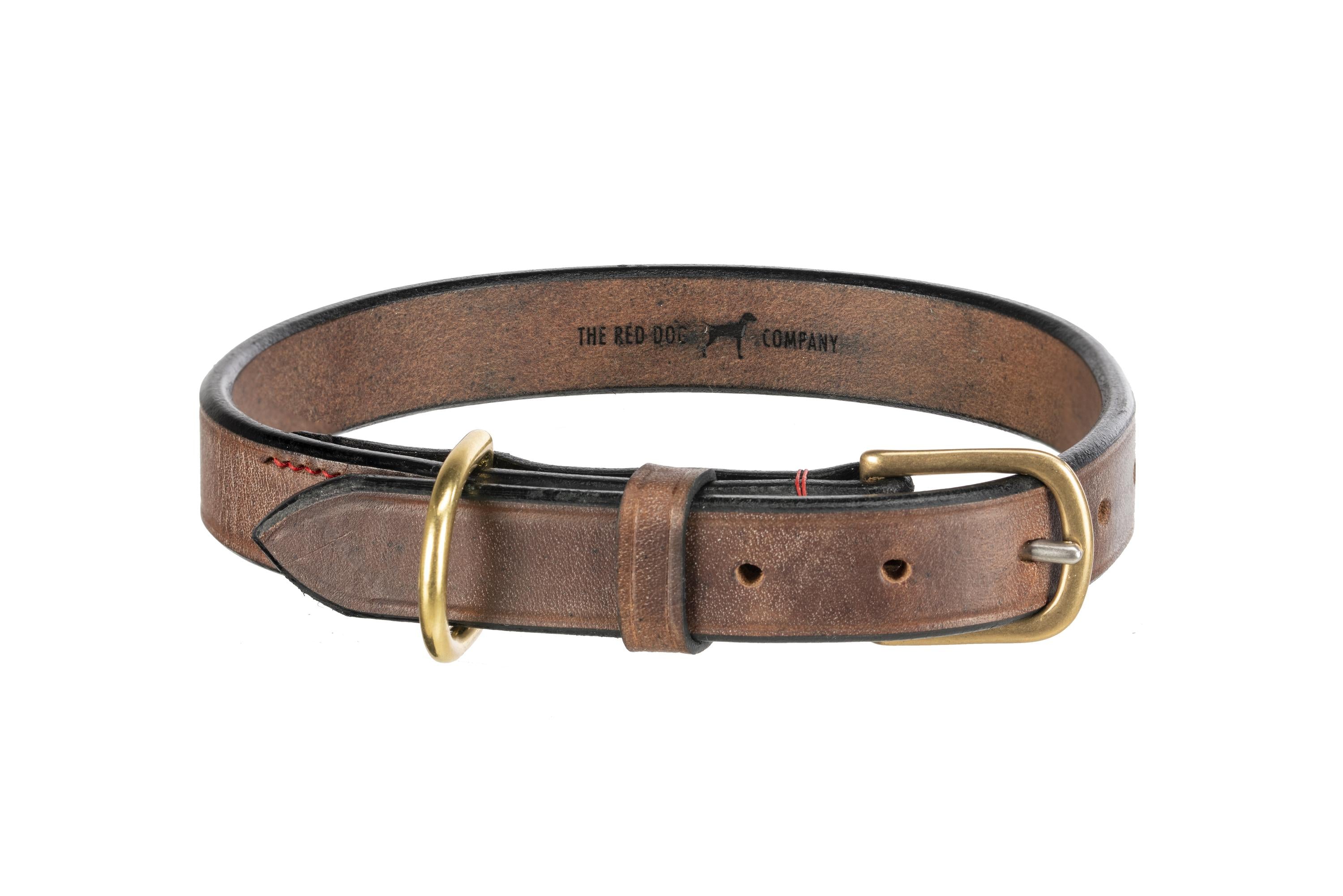 Oak Bark Leather Dog Collar