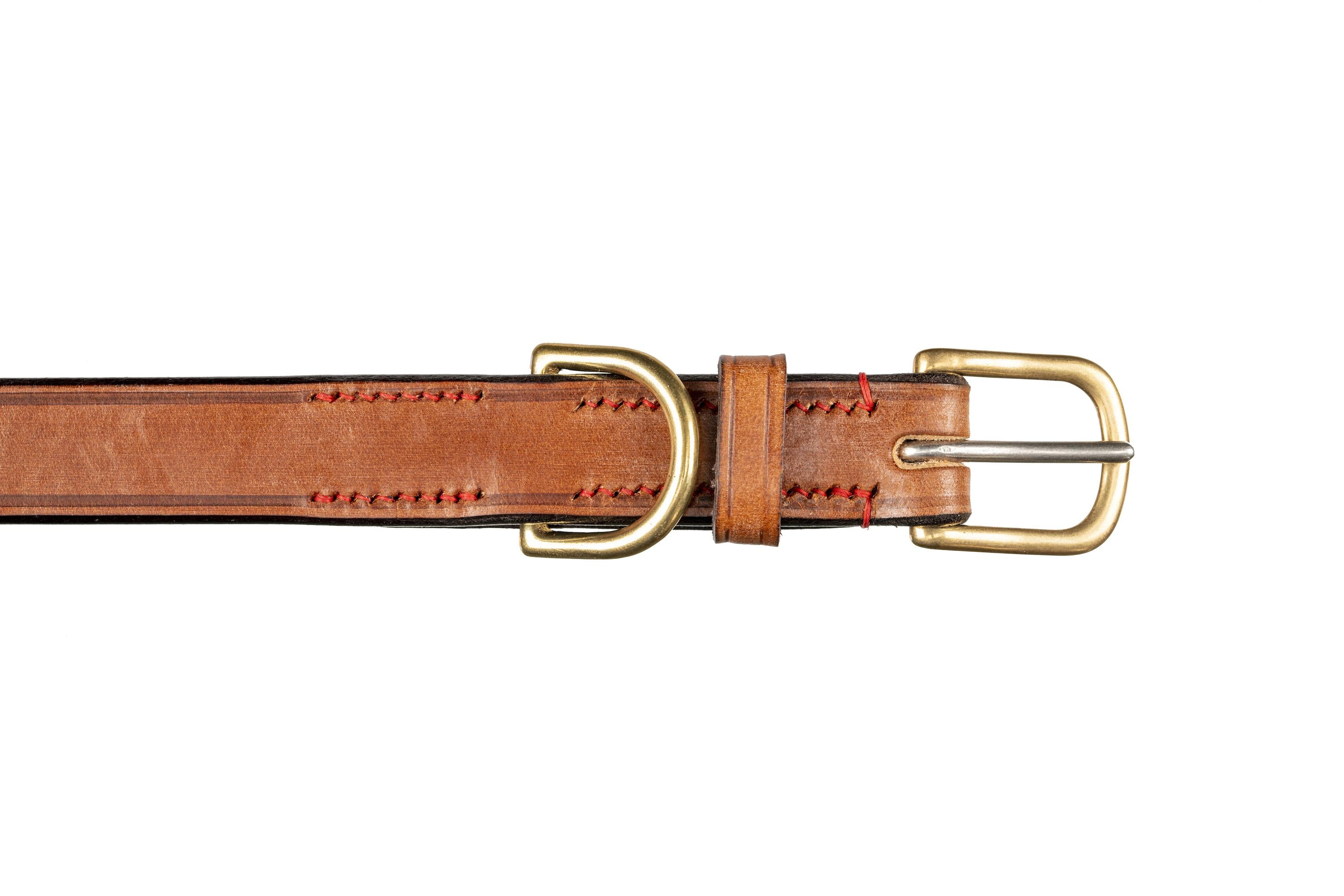 Tan Rein Back Leather Dog Collar
