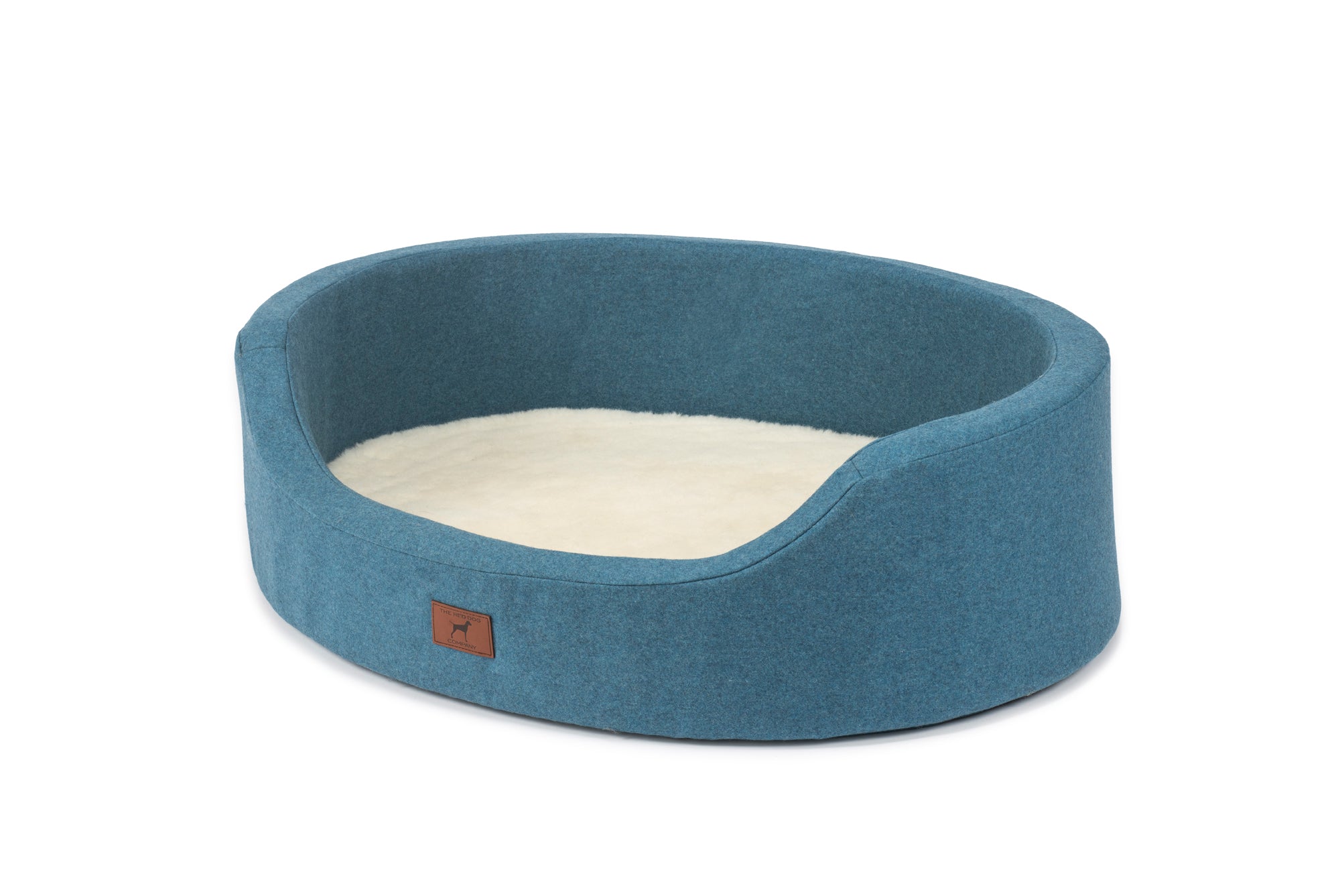 Cerulean Blue Oval Dog Bed