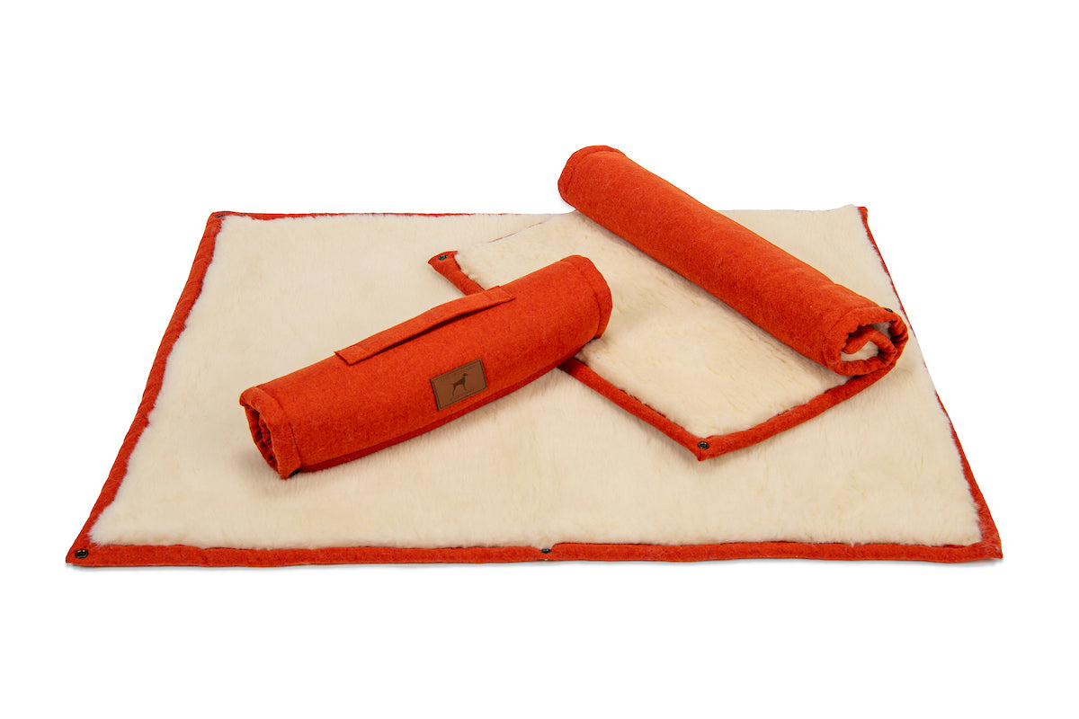 Fire Orange Dog Roll Mat