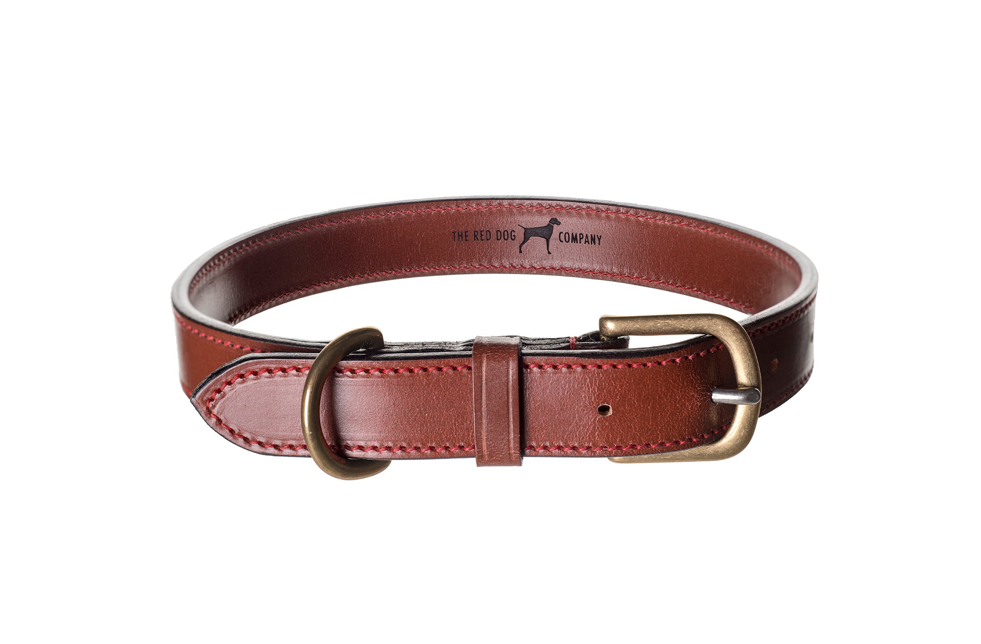 Tan Lined Leather Dog Collar