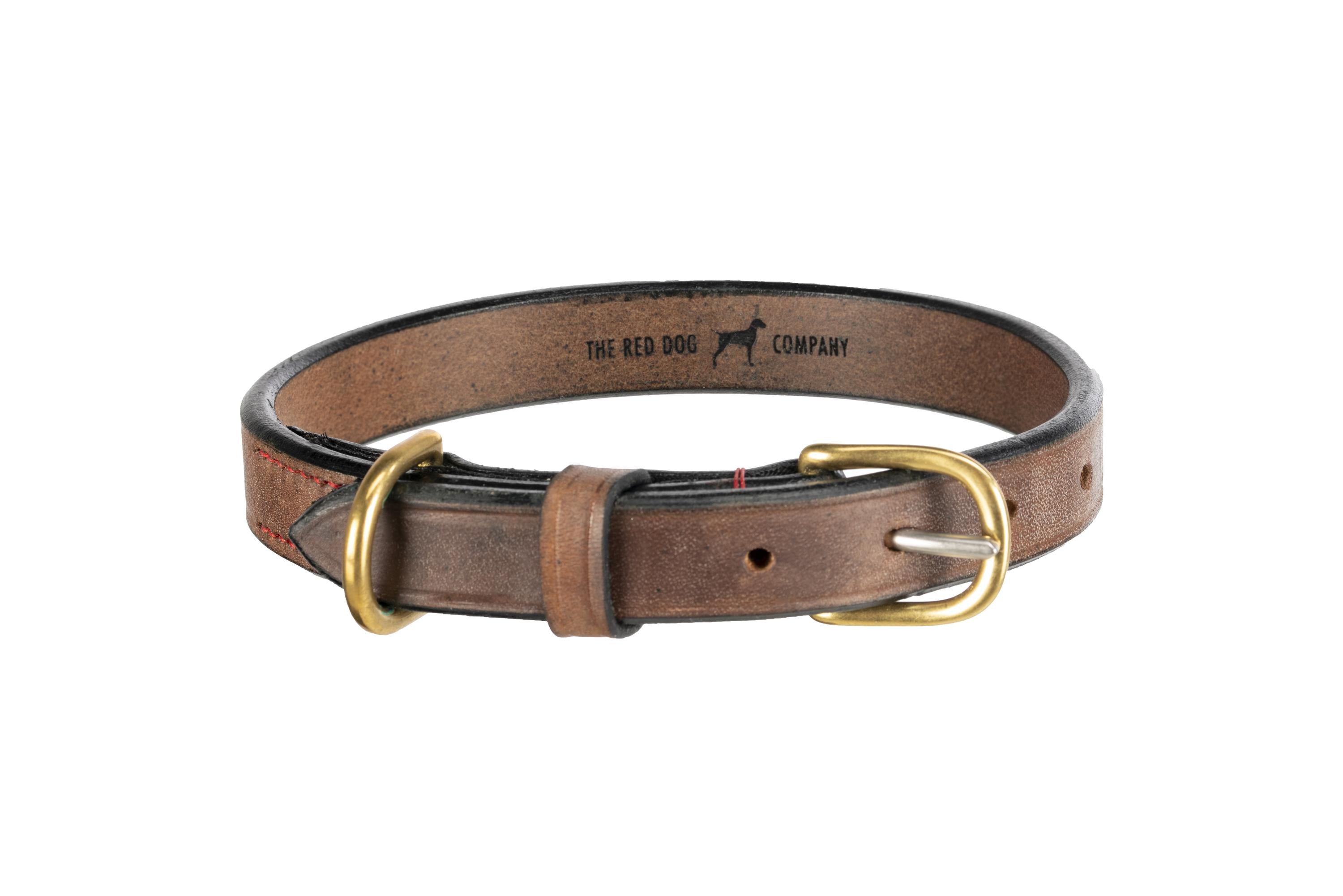 Oak Bark Leather Dog Collar