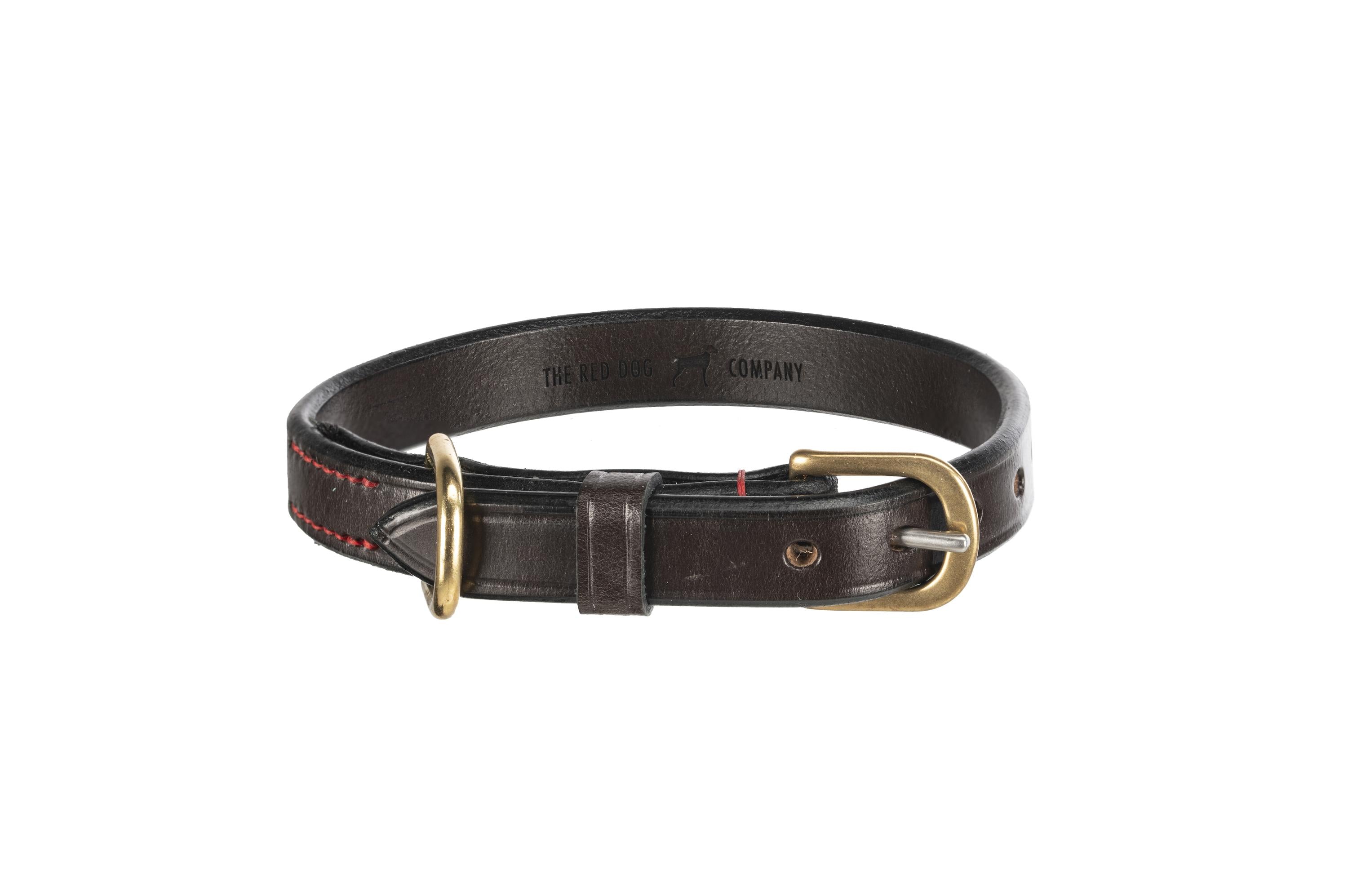 Dark Brown Stirrup Leather Dog Collar