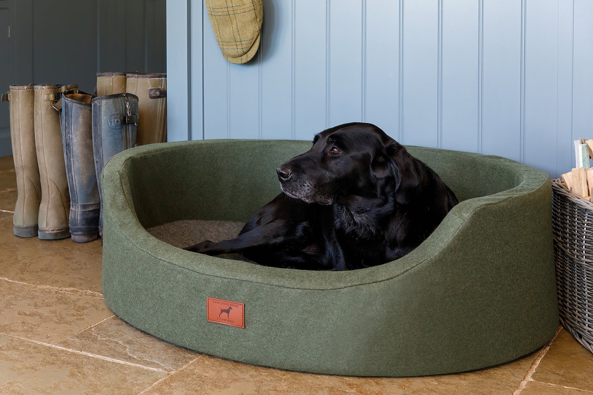Willow Green Oval Dog Bed - Large